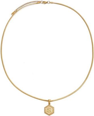 Petit Moments Initial Pendant Necklace in Gold-S at Nordstrom