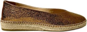 Kanna Womens Espadrilles Ballet Flat In Bronze Leather