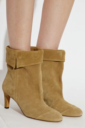 Isabel Marant Eldra Suede Heeled Ankle Boots, Womens, Beige