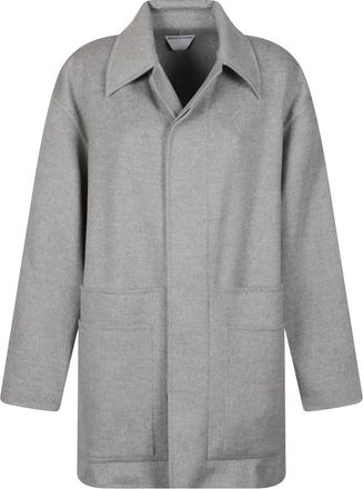 Bottega Veneta Coat - Dames - Mantel - Grijs - XS - Wol - Jassen