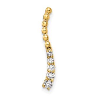 Diamond2Deal 14k Yellow Gold Lab Grown Diamond Wavy Pendant (0.2ct, VS, G-H)