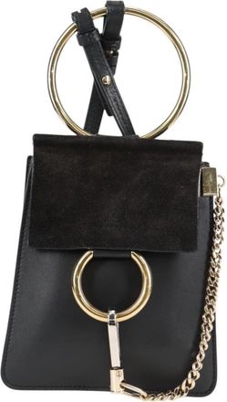 Chloé Faye Black Suede Shoulder Bag (Pre-Owned)