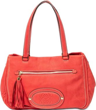 Loewe Borsa a spalla Anagram Madrid Fringe - Rosso