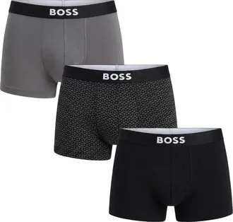 HUGO BOSS Ondergoed, Heren, Veelkleurig, M, Katoen, 3-Pack Trunk Boxers