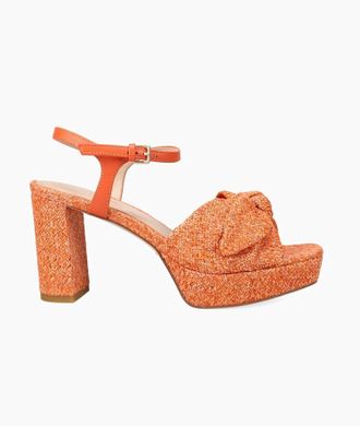 Pelle Moda Womens Penni Block Heel Sandals In Tangerine