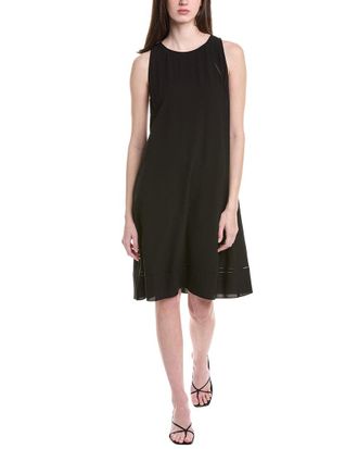 Eileen Fisher Round Neck Silk Midi Dress