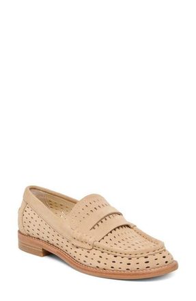 Dolce Vita Wonda Penny Loafer in Camel Perforated Syede at Nordstrom, Size 6.5