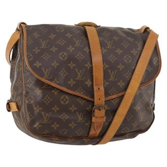 Louis Vuitton Saumur Monogram Canvas Brown Canvas Handbag (Pre-Owned)