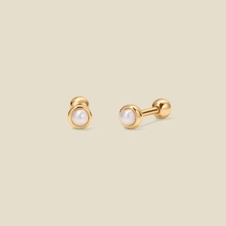Made by Mary Bezel-Set Pearl Stud Earrings