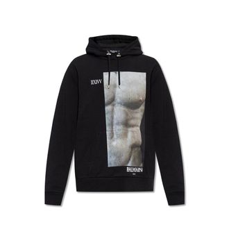 Balmain Black Cotton Mens Sweatshirt