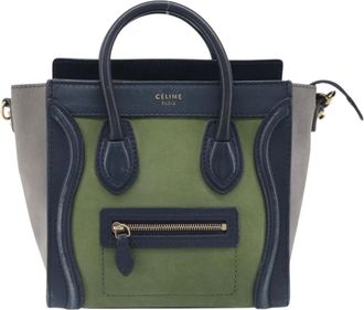 Celine Luggage Smooth Leather Navy Leather Handbag (Pre-Owned)