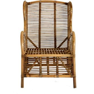 Premier Housewares Interiors by Premier Grey Natural Kubu Rattan Chair, Eco-Friendly Rattan Outdoor Armchair, Easy to Clean Kubu Rattan Dining Chair