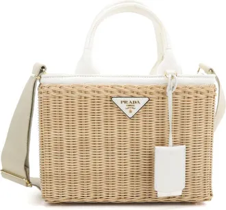 Prada Beige Cotton Canvas Tote Bag (Pre-Owned)