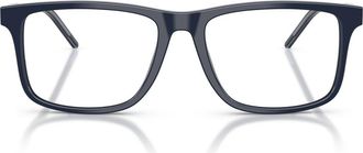 Emporio Armani 53mm Square Optical Glasses in Shiny Blue /Demo Lens at Nordstrom