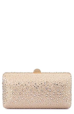 Olga Berg Kira Hotfix Frame Clutch in Champagne at Nordstrom