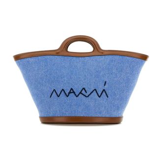 Marni Tote Bags, female, Blue, Size: ONE SIZE Denim Bucket Bag