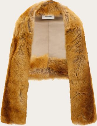 Ferragamo Donna Bolero in shearling Beige