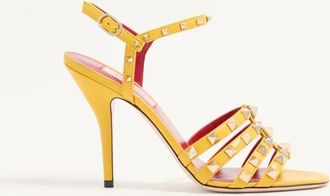 Valentino Garavani Rockstud Kidskin Sandal 100mm Woman YELLOW 35.5