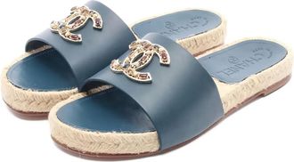 Chanel Interlocking CC-embellished espadrilles - Blue