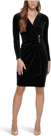 Calvin Klein Velvet Bar Dress Womens Dress Black : 12, Polyester/Spandex
