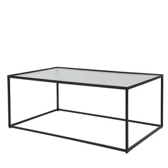 Decoclico Mesa de centro de metal y cristal negra