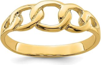 Diamond2Deal 14k Yellow Gold Polished Chain Link Ring