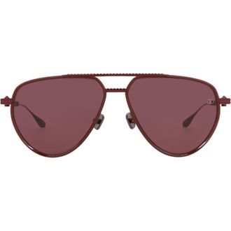 Valentino V-Stud II 59mm Aviator Sunglasses in Bordeaux Bordeaux Bordeaux at Nordstrom Rack