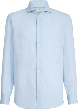 Brunello Cucinelli Easy Fit Linen Shirt With French Collar Clothing