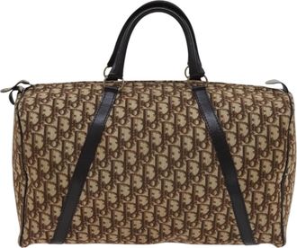 Dior Boston Brown Canvas Travel Bag (Pre-Owned)