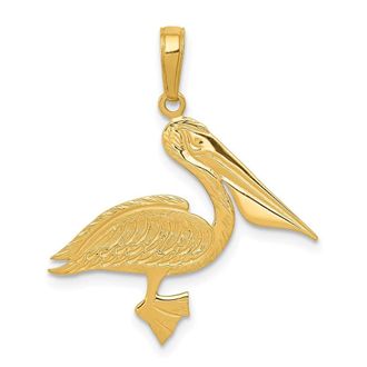 Diamond2Deal 14k Yellow Gold Pelican Pendant