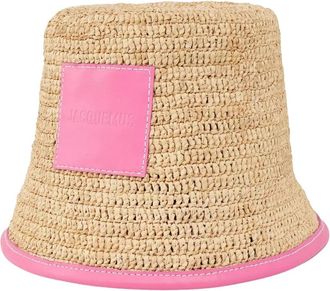 Jacquemus Raffia Le Bob Soli Hat - unisex - Hoeden - Beige - 60 CM - Accessoires