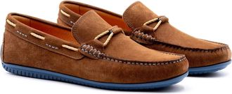 Martin Dingman Mens Bermuda Nubuck Braided Bit Loafers In Bark