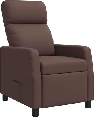 vidaXL Recliner Marr&oacute;n Cuero Sint&eacute;tico Vidaxl