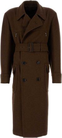 Prada Brown Wool Trench Coat