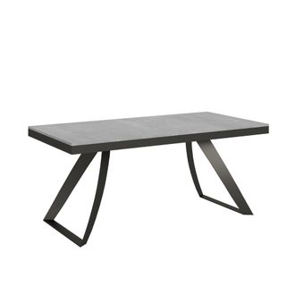 Itamoby Mesa extensible 90x180/440 cm efecto madera gris cemento, hierro
