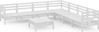 vidaXL Vidaxl - 8 Piece Garden Lounge Set Solid Wood Pine White