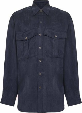 Dries Van Noten Casual Shirts - Heren - Casual Overhemden - Blauw - M - Overhemden