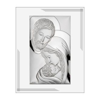 OEM Cuadro Moderno Plateado De La Sagrada Familia Sobre Tabla Blanca 25x20 Tama&ntilde;o: 25x20cm Sku: Vl879bi