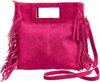 Debbie Katz Womens Crissy Fringed Bag In Fuchsia