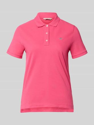 GANT Poloshirt mit Logo-Stitching und Polokragen in Pink, Gr&ouml;&szlig;e XXL