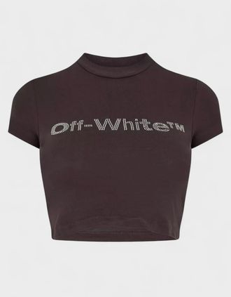 Off-white Womens Off-White Bling Bounce 90S Fit Tee Dark Grey - Black - Size: 10/8