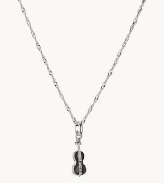 Thomas Sabo Collana con ciondolo a chitarra tonalit&agrave; argento, nero e bianco