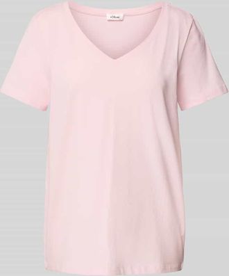 s.Oliver Red Label Regular Fit T-Shirt aus Baumwoll-Elasthan-Mix in Rosa, Größe 40