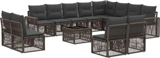 vidaXL Conjunto De Sof&aacute;s De Jard&iacute;n 13 Uds. Gris Y Gris Oscuro Vidaxl