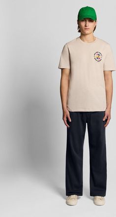 Lyle & Scott Mens Washed Pleated Trousers - Navy - Size 36W/32L