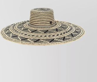 Maison Michel gina hat tassel detail wide brim woven design