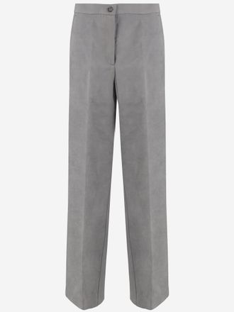 Pinko Light Grey Wide-leg Trousers