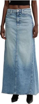 Guess Sienna Maxi Rok - Dames - Spijkerrokken - Blauw - W25 - Katoen - Rokken