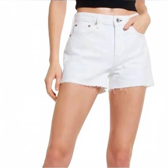 Rag & Bone Low-Rise Raw Shorty Denim Shorts In White