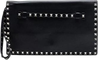Valentino Pre-owned Studded Clutch - Dames - Vintage Clutch - Zwart - ONE Size - Leer - Vintage